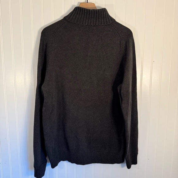 J Crew Men’s 1/4 Button Charcoal Gray Pullover Sweater 100% Cotton Size Large - Picture 4 of 8